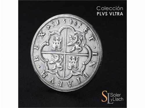 FELIPE II. 8 Reales. 1588. SEGOVIA. Anv.: Similar al lote an