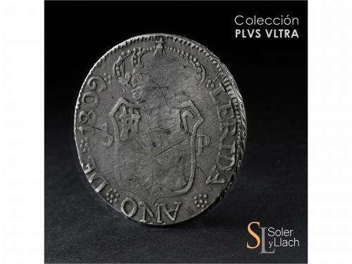 FERNANDO VII. 5 Pesetas. 1809. LLEIDA. 27,27 grs. Pátina, ac