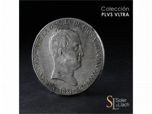 FERNANDO VII. 20 Reales. 1821. MADRID. S.R. 26,98 grs. Acuña