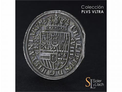 FELIPE II. 8 Reales. 15.89/7. SEGOVIA. Anv.: Acueducto verti