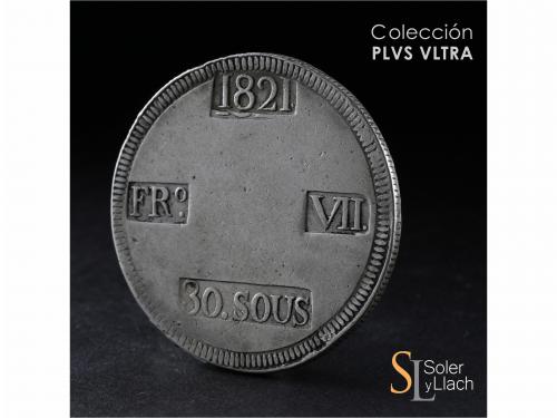 FERNANDO VII. 30 Sous. 1821. MALLORCA. 26,46 grs. SALUS POPU