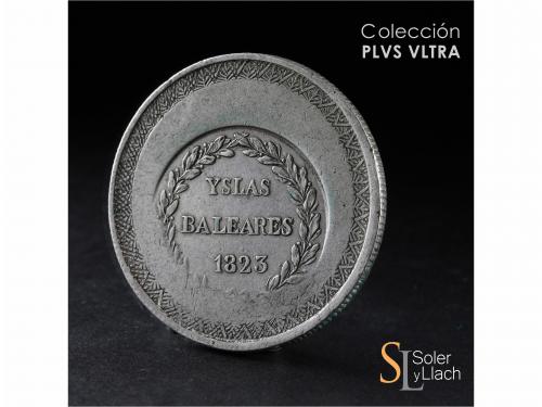 FERNANDO VII. 5 Pesetas. 1823. MALLORCA. 26,98 grs. Final de