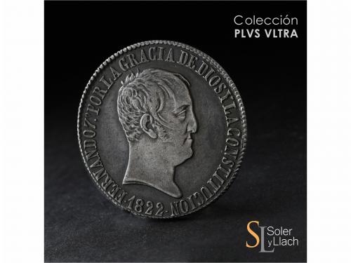 FERNANDO VII. 20 Reales. 1822. SEVILLA. R.D. 26,96 grs. Páti