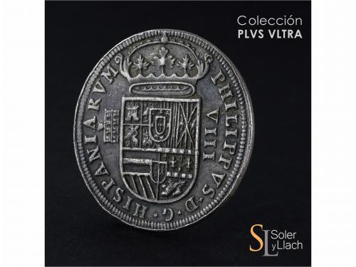 FELIPE II. 8 Reales. 15:90. SEGOVIA. Anv.: Acueducto vertica