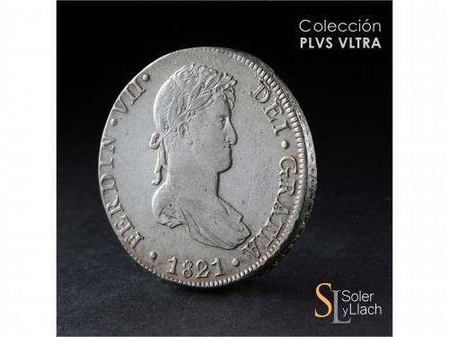 FERNANDO VII. 8 Reales. 1821. LIMA. J.P. 27,19 grs. Brillo o