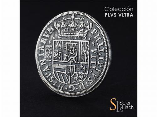 FELIPE II. 8 Reales. 1590. SEGOVIA. Anv.: Acueducto vertical