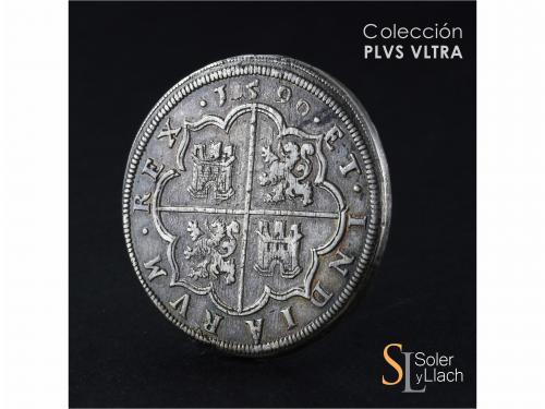 FELIPE II. 8 Reales. 1590. SEGOVIA. Anv.: Acueducto vertical