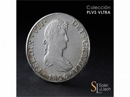 FERNANDO VII. 8 Reales. 1820. MÉXICO. J.J. 26,90 grs. Pátina