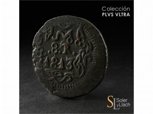 FERNANDO VII. 8 Reales. 1813. MORELOS. 27,34 grs. AE. Con ad