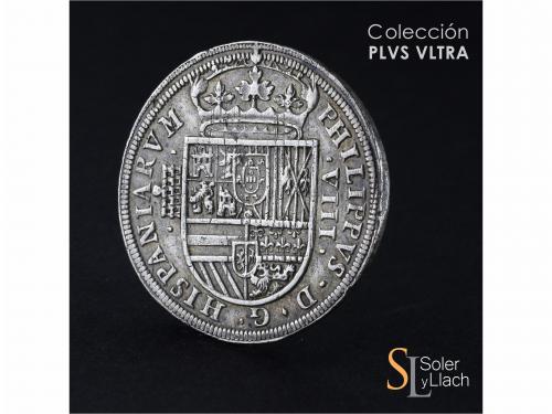 FELIPE II. 8 Reales. 1594. SEGOVIA. Anv.: Acueducto vertical