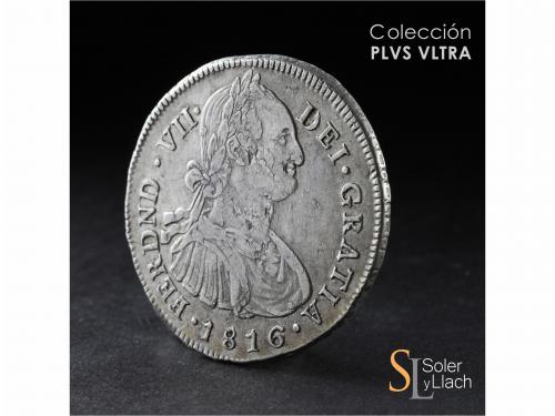 FERNANDO VII. 8 Reales. 1816/4. POPAYÁN. F. 26,81 grs. Busto