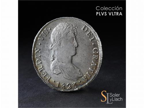 FERNANDO VII. 8 Reales. 1823. POTOSÍ. P.J. 27,00 grs. Restos