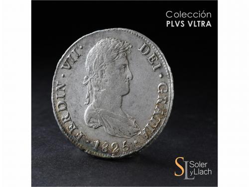 FERNANDO VII. 8 Reales. 1825. POTOSÍ. J. 26,66 grs. Restos d