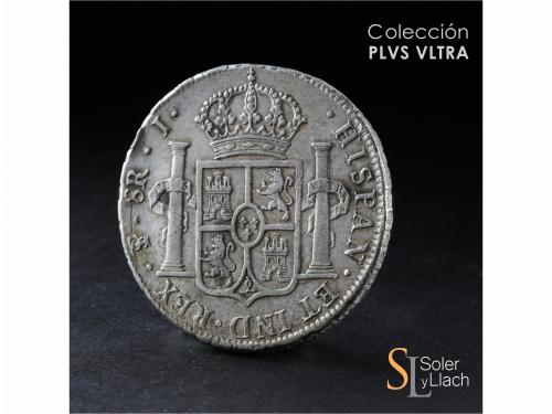 FERNANDO VII. 8 Reales. 1825. POTOSÍ. J. 26,66 grs. Restos d