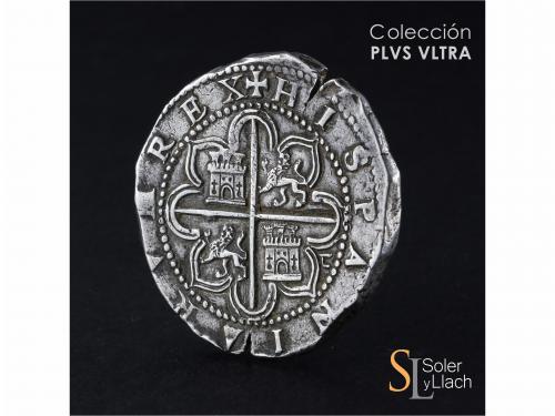 FELIPE II. 8 Reales. S/F. SEVILLA. P tumbada. Anv.: S - Escu