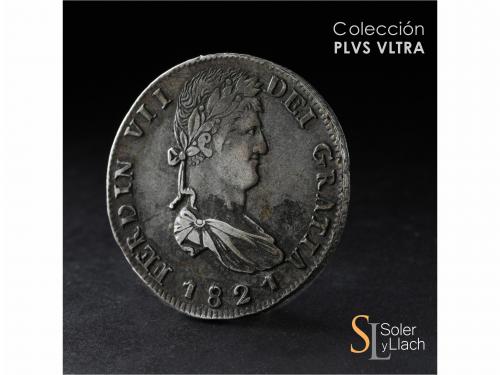 FERNANDO VII. 8 Reales. 1821. ZACATECAS. R.G. 26,98 grs. Var
