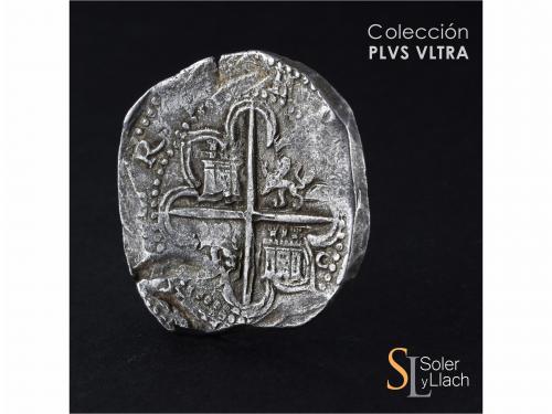 FELIPE II. 8 Reales. S/F. SEVILLA. C. Rev.: Ensayador a la d