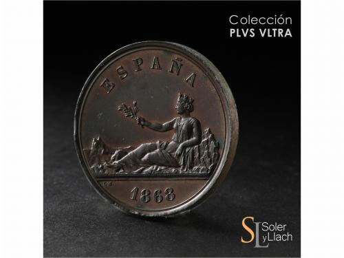 GOB. PROVISIONAL y I REPÚBLICA. Medalla. 1868. 25,06 grs. AE