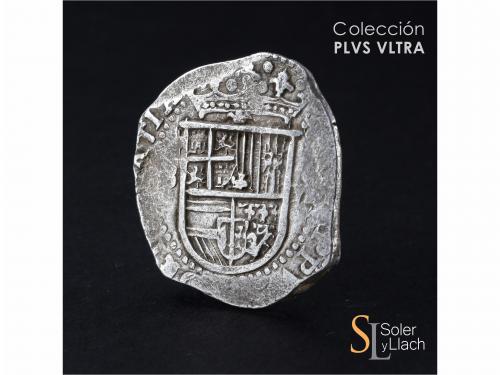 FELIPE II. 8 Reales. S/F. SEVILLA. F. Anv.: S - Escudo - VII