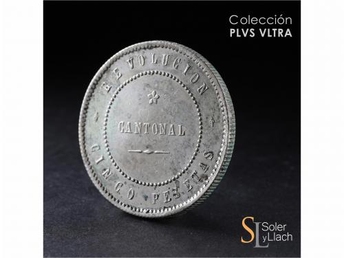 REVOLUCIÓN CANTONAL. 5 Pesetas. Septiembre 1873. CARTAGENA. 