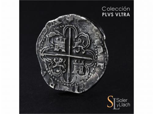 FELIPE II. 8 Reales. 1590. SEVILLA. P tumbada. Anv.: S / VII