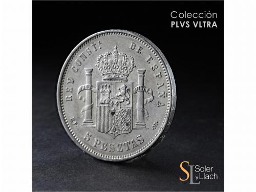 ALFONSO XII. 5 Pesetas. 1885 (*18-87). M.P.-M. MBC+/EBC-. / 