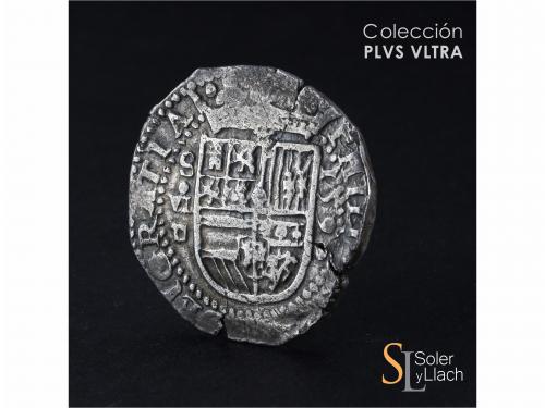 FELIPE II. 8 Reales. 1590. SEVILLA. P tumbada. Anv.: S / VI 