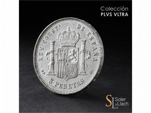 ALFONSO XIII. 5 Pesetas. 1888 (*18-88). M.P.-M. Brillo origi