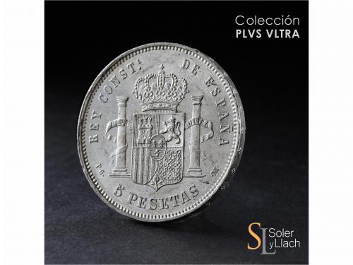 ALFONSO XIII. 5 Pesetas. 1891 (*18-91). P.G.-M. Pleno brillo