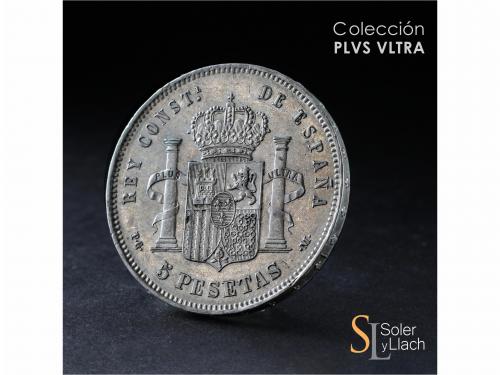 ALFONSO XIII. 5 Pesetas. 1892 (*18-92). P.G.-M. Tipo Pelón. 