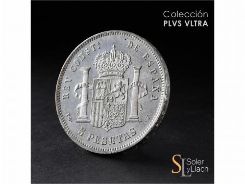 ALFONSO XIII. 5 Pesetas. 1893 (*18-93). P.G.-V. Pleno brillo