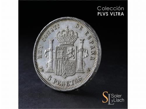 ALFONSO XIII. 5 Pesetas. 1894 (*18-94). P.G.-V. Pleno brillo