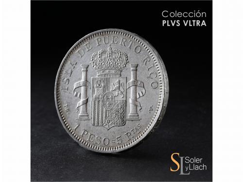 ALFONSO XIII. 1 Peso. 1895. PUERTO RICO. P.G.-V. Levísimas r