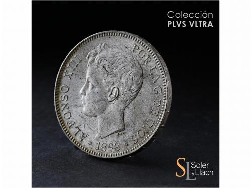 ALFONSO XIII. 5 Pesetas. 1898 (*18-98). S.G.-V. Pátina mate.
