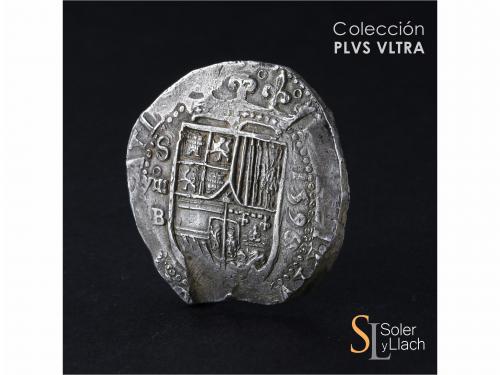 FELIPE II. 8 Reales. 1596. SEVILLA. B. Anv.: S / VIII roel e