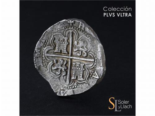 FELIPE II. 8 Reales. 1596. SEVILLA. B. Anv.: S / VIII roel e