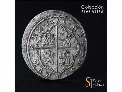 FELIPE IV. 8 Reales. 1651. SEGOVIA. BR (nexadas). Anv.: Acue