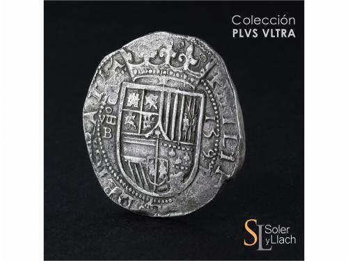 FELIPE II. 8 Reales. 1597. SEVILLA. B. Anv.: S / VIII roel e