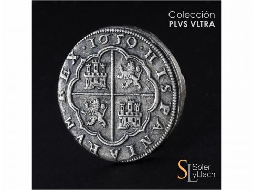 FELIPE IV. 8 Reales. 1659/32. SEGOVIA. BR (nexadas)/I. Anv.: