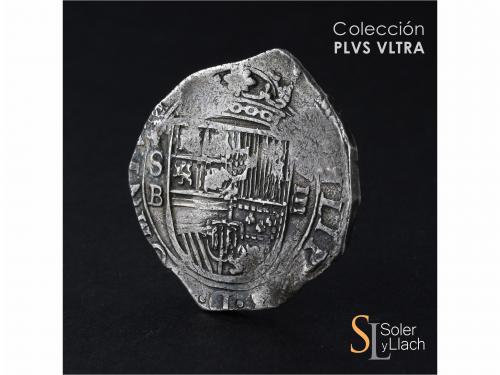 FELIPE II. 8 Reales. 1598. SEVILLA. B. Anv.: S / B - Escudo 