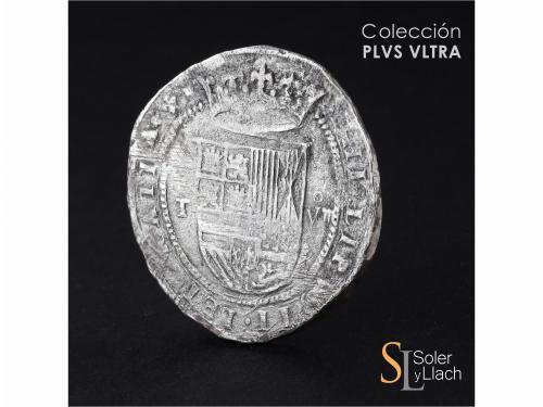 FELIPE II. 8 Reales. S/F. TOLEDO. (M). Anv.: (M) / T - Escud