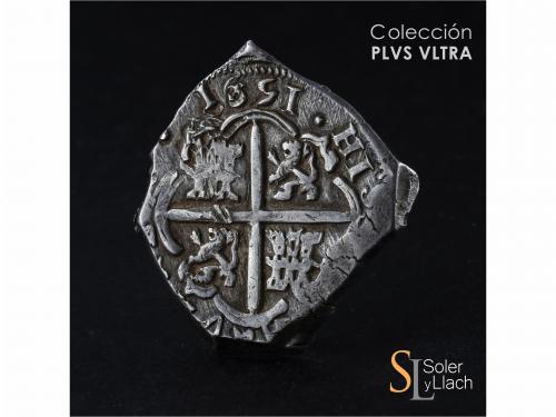 FELIPE IV. 8 Reales. 1651. VALLADOLID. F. Anv.: Tres girones