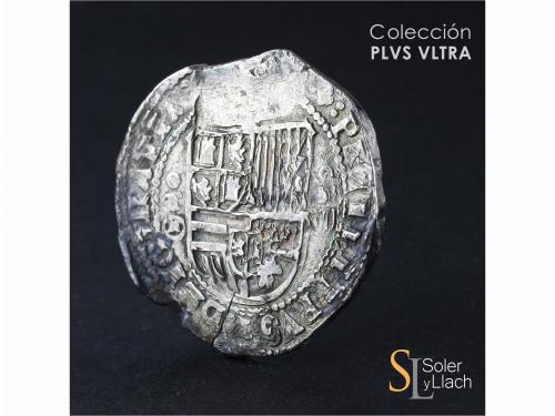 FELIPE II. 8 Reales. S/F. TOLEDO. M. Anv.: ...GRATIA. T roel