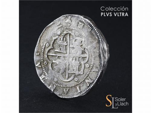 FELIPE II. 8 Reales. S/F. TOLEDO. M. Anv.: T roel encima / M