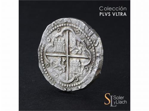 FELIPE II. 8 Reales. S/F. VALLADOLID. A. Anv.: Tres girones 