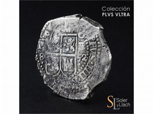 FELIPE IV. 8 Reales. 1652. POTOSÍ. E. Rev.: F - 8 - IIII / P