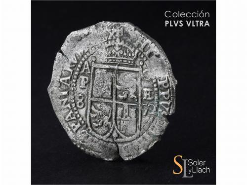 FELIPE IV. 8 Reales. 1652. POTOSÍ. E. Rev.: F - 8 - IIII / P