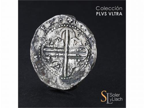 FELIPE II. 8 Reales. S/F. VALLADOLID. A. Anv.: Tres girones 