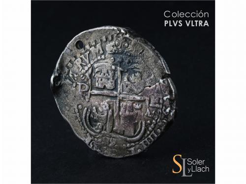 FELIPE IV. 8 Reales. 1655. POTOSÍ. E. Rev.: PH debajo de la 