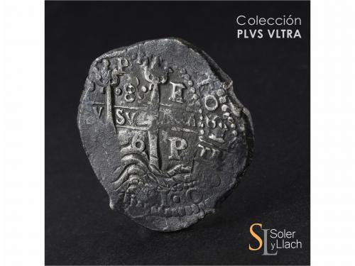 FELIPE IV. 8 Reales. 1656. POTOSÍ. E. Rev.: PH debajo de la 